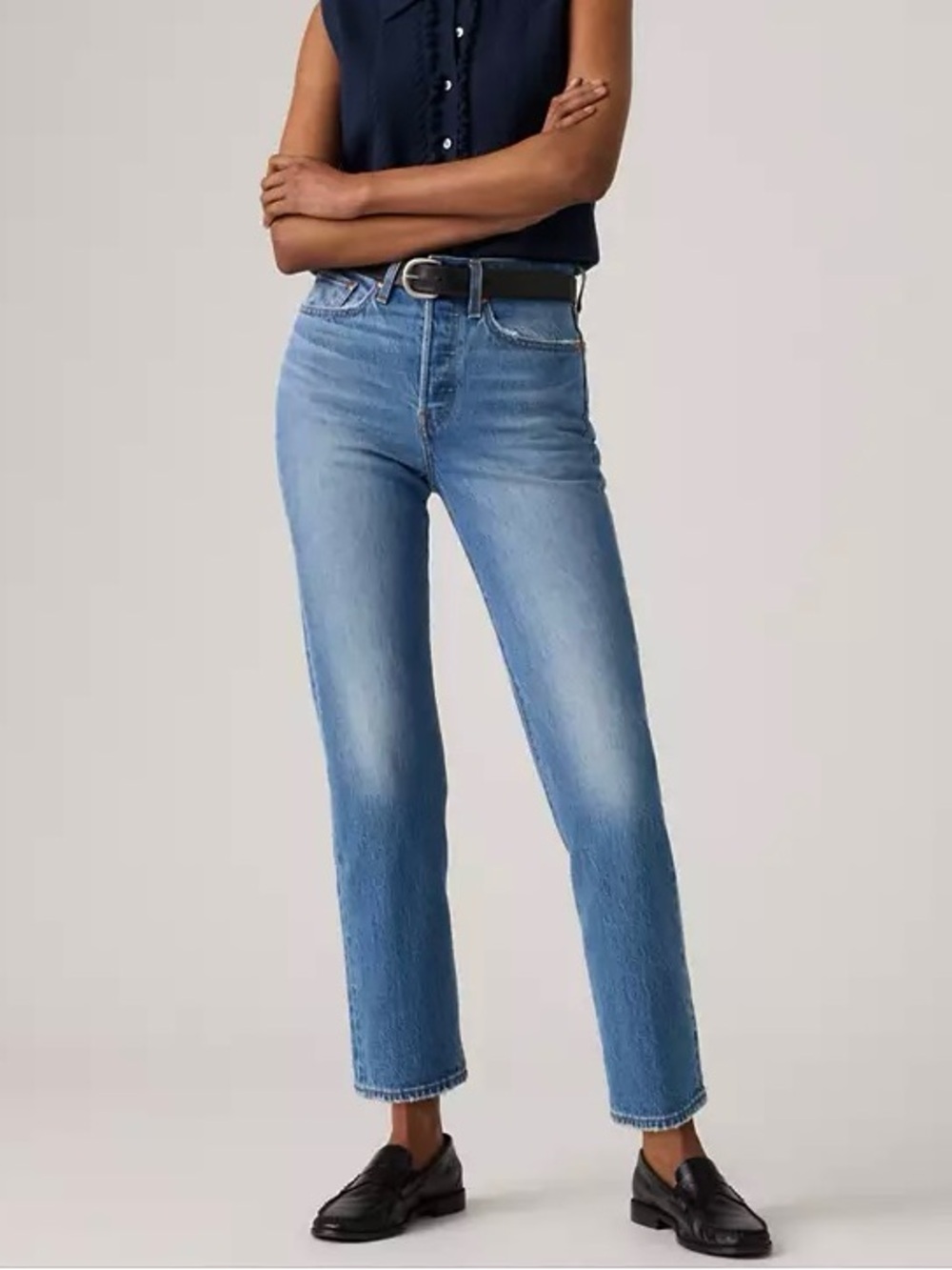 Levi's 27 Wedgie Straight-Leg Jeans Women’s Ankle 34964-0130 Button Fly